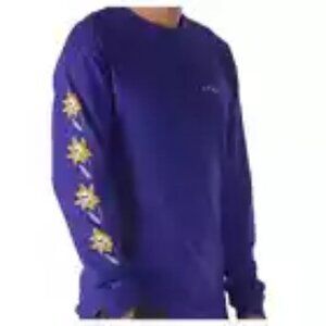 Vans The Skull Flower Off The Wall Long Sleeve Graphic T-Shirt Tee Yellow